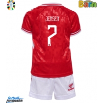 Danmark Mathias Jensen #7 Hjemmedraktsett Barn EM 2024 Kortermet (+ Korte bukser)